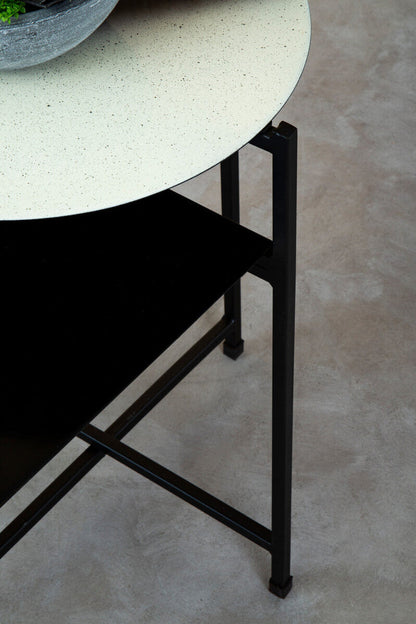 Ramus Two Tier Black And White Ombre Side Table