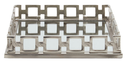 Rhoda Square Nickel Finish Mirror Tray