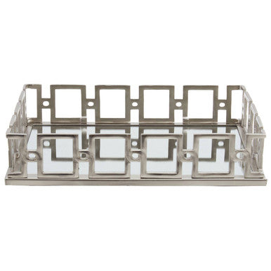 Rhoda Rectangle Nickel Finish Mirror Tray