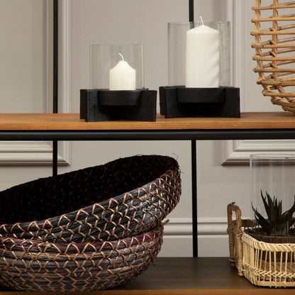 Hapax Small Matt Black Finish Candle Holder