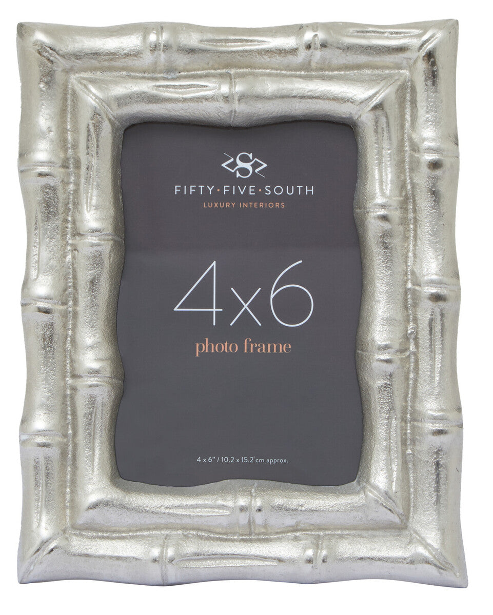 Hiba Silver Finish Bamboo Effect 4In X 6In Photo Frame