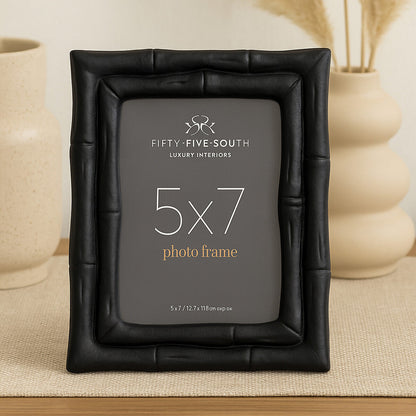 Hiba 5 X 7 Black Finish Bamboo Effect Photo Frame