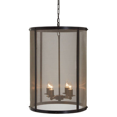 Hampstead Black Finish Large Pendant Light With Hints of Gold