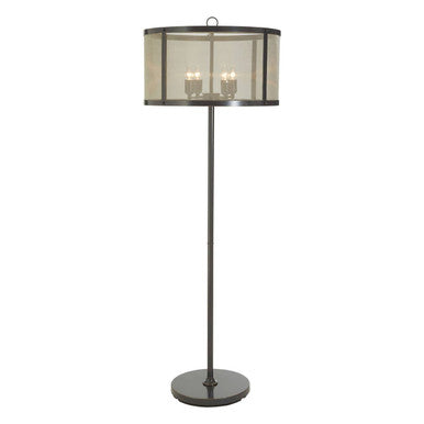 Black Finish Floor Lamp with Gauze Shade | Hampstead