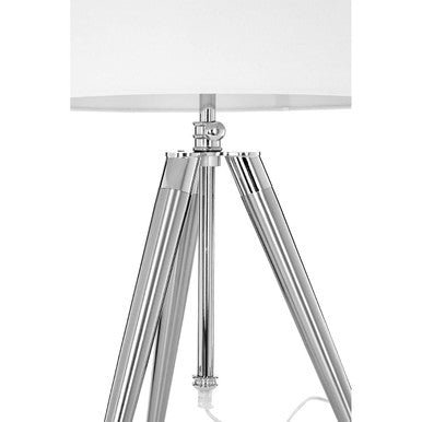 Electrum Tripod Table Lamp With Cream Linen Shade
