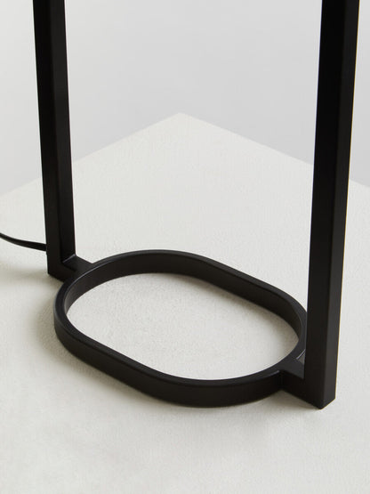 Lara Black Metal Table Lamp with Grey Shade