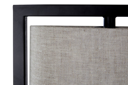 Lara Black Metal Table Lamp with Grey Shade