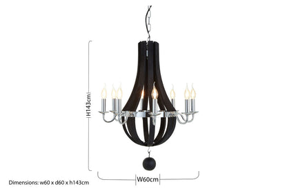 Kensington Townhouse Curved Chandelier