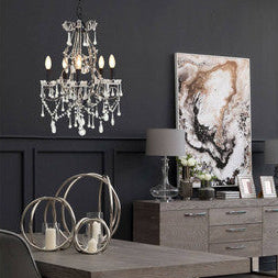 5 Bulb Crystal Glass Chandelier | Kensington Townhouse