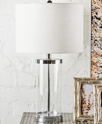 Franklyn Glass Table Lamp with Cream Shade