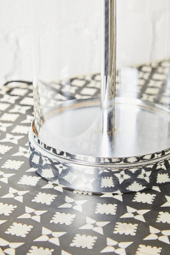 Franklyn Glass Table Lamp with Cream Shade