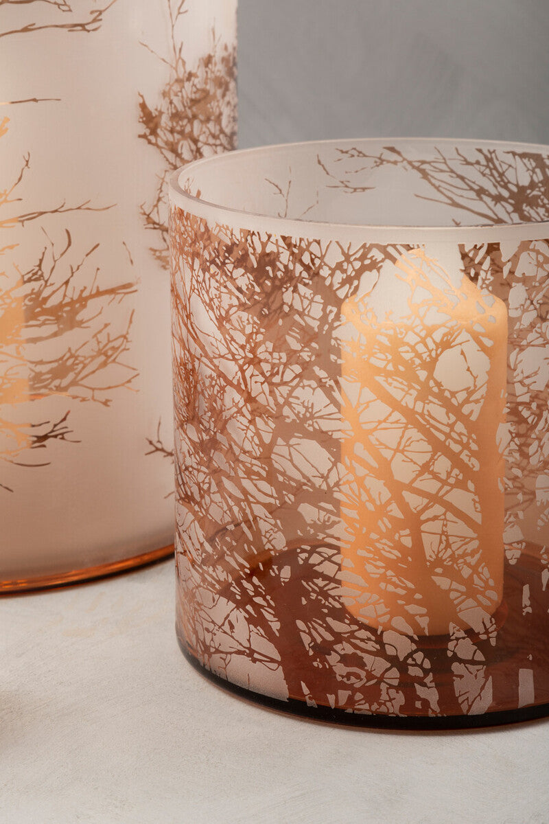 Branch Medium Glass Hurricane Candle Holder