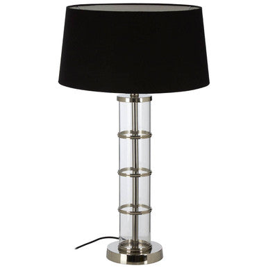 Camile Clear Table Lamp with Black Shade