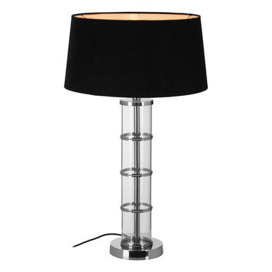 Camile Clear Table Lamp with Black Shade