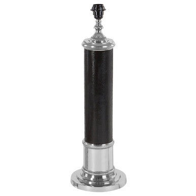 Canon Black Leather Table Lamp