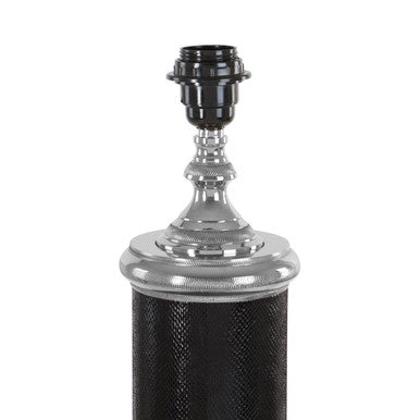 Canon Black Leather Table Lamp