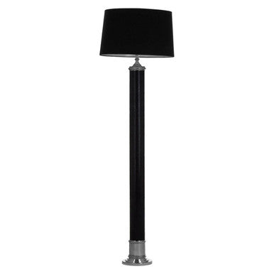 Canon Black Leather Floor Lamp