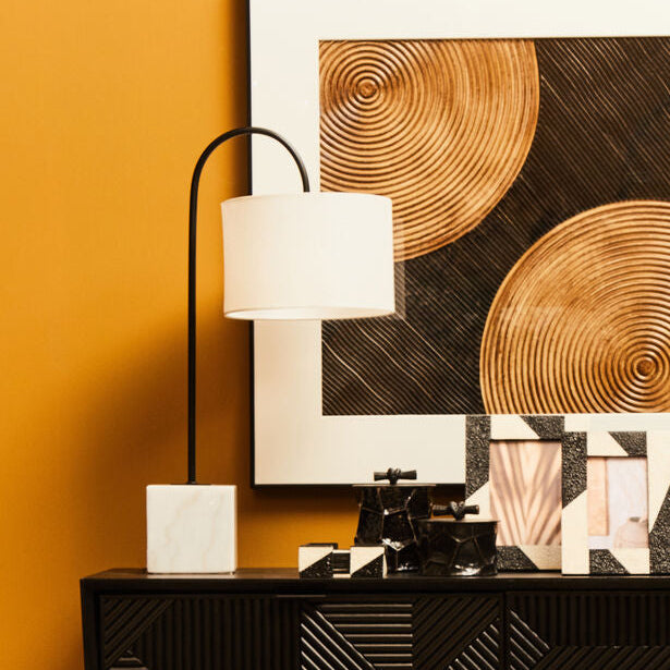 Murdoch Curved Table Lamp with Marble Base