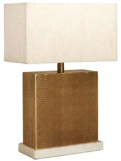 Savoy Gold Finish and Marble Base Table Lamp