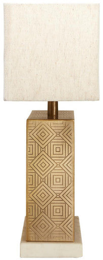 Savoy Gold Finish and Marble Base Table Lamp