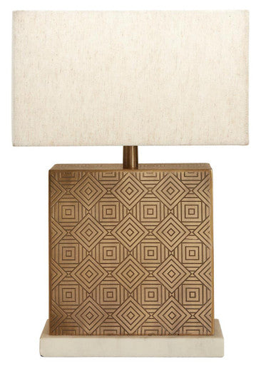 Savoy Gold Finish and Marble Base Table Lamp