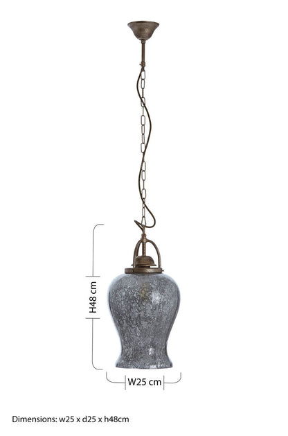 Terina Antique Silver Finish Pendant Light