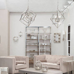 Nickel Finish Geometric Pendant Light | Kamara