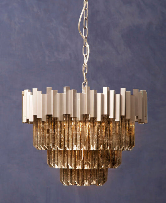 Small Nickel Painted Chandelier | Lustra