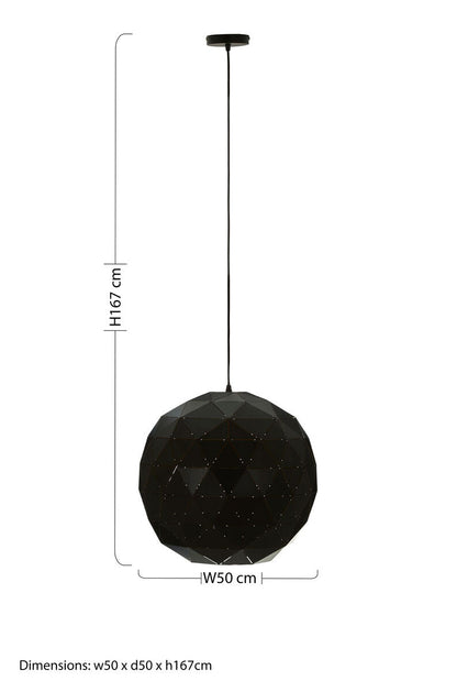 Mateo Medium Black and Copper Pendant Light