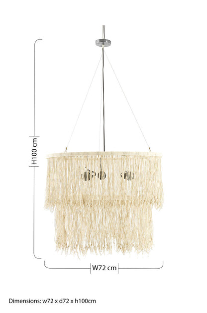 Hestina Cream Leather Ceiling Light