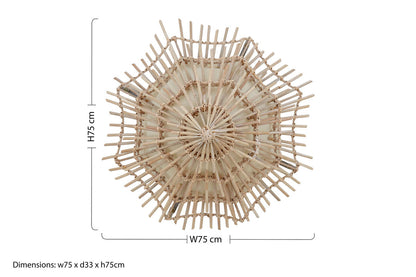Hestina Small Woven Rattan Wall Light