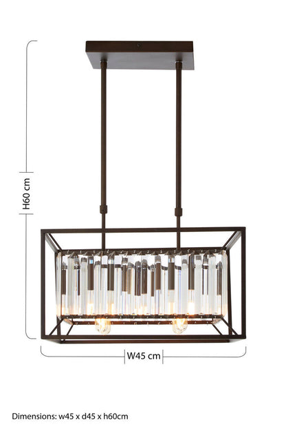 Akiko 4 Bulb Matte Black Ceiling Light