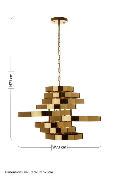 Alana 5 Bulb Gold Finish Pendant Lamp