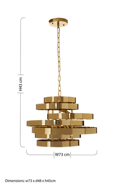 Alana 4 Bulb Gold Finish Pendant Light