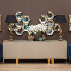 Skye Gold Finish Table Lamp with Dual Ring Base