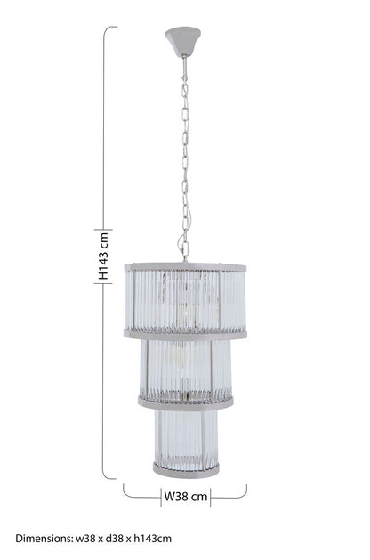 Salasco 3 Tier Nickel Finish Chandelier 38cm