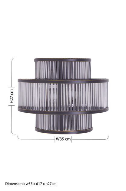 Salasco 3 Tier Black Finish Glass Wall Light