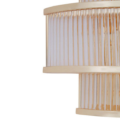 Salasco 3 tier glass wall light with warm metallic iron frame