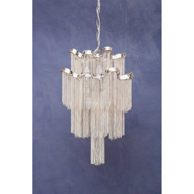 2 Tier 6 Light Chrome Chain Pendant Light | Lerici