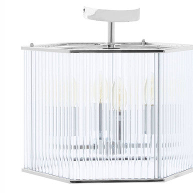 Lerici 4 Light Hexagonal Chrome Pendant Light