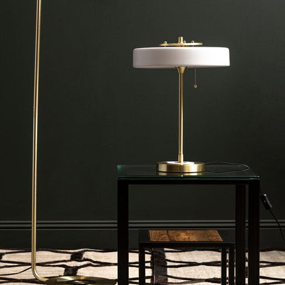 Rogano White Shade with Gold Finish Frame Table Lamp