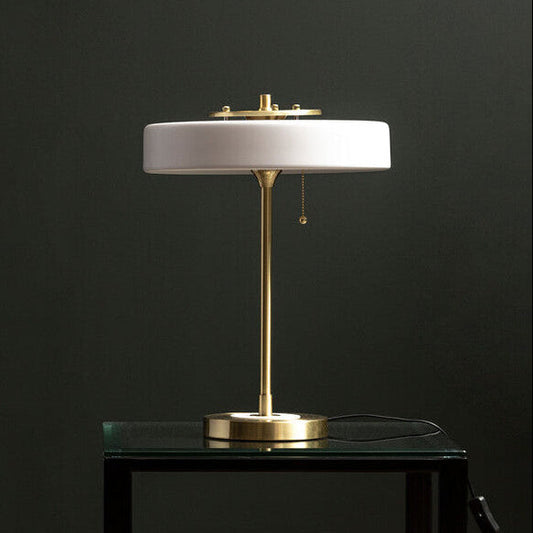 Rogano White Shade with Gold Finish Frame Table Lamp