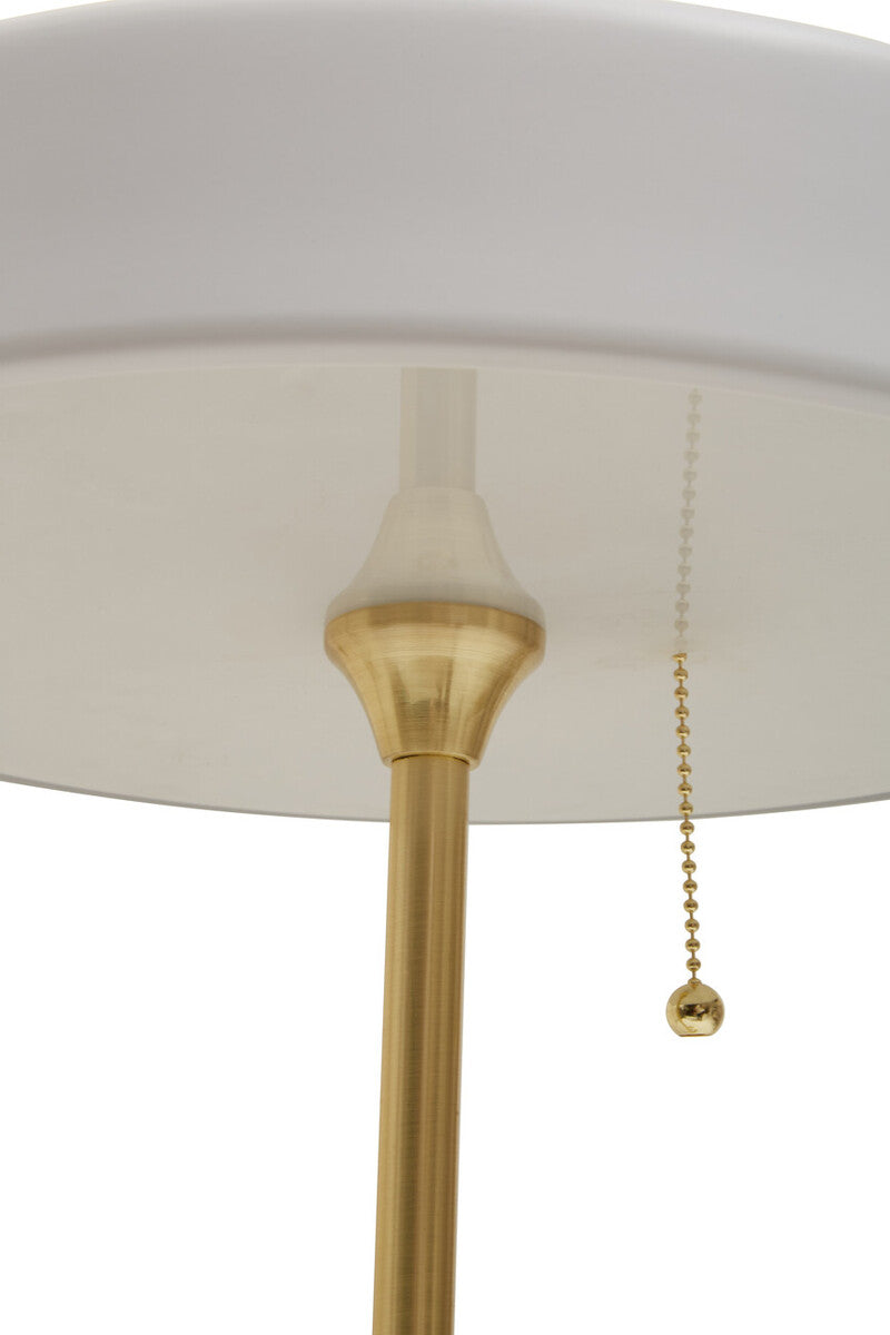 Rogano White Shade with Gold Finish Frame Table Lamp