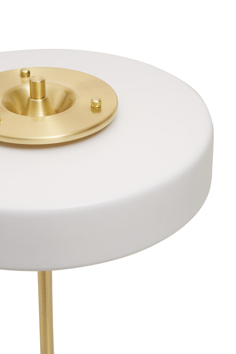 Rogano White Shade with Gold Finish Frame Table Lamp