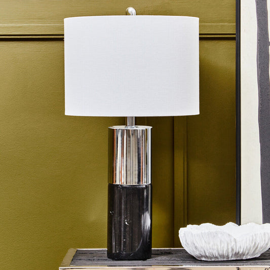 Edgar Black Marble and Chrome Table Lamp