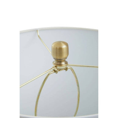 Ebony Black Marble Table Lamp with Ivory Shade