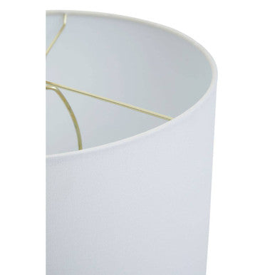 Ebony Black Marble Table Lamp with Ivory Shade