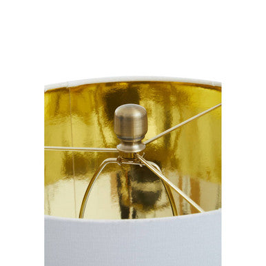 Ebony Black Marble Table Lamp Chrome Base