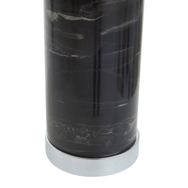 Ebony Black Marble Table Lamp Chrome Base