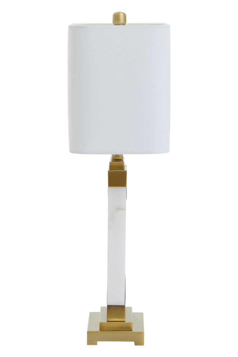 Edith Table Lamp in White Marble and Gold
